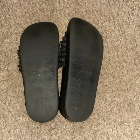 KENDALL & KYLIE-Shiloh-Chain Link Platform Slide Black Leather-SZ 6M-Excellent - Picture 6 of 6